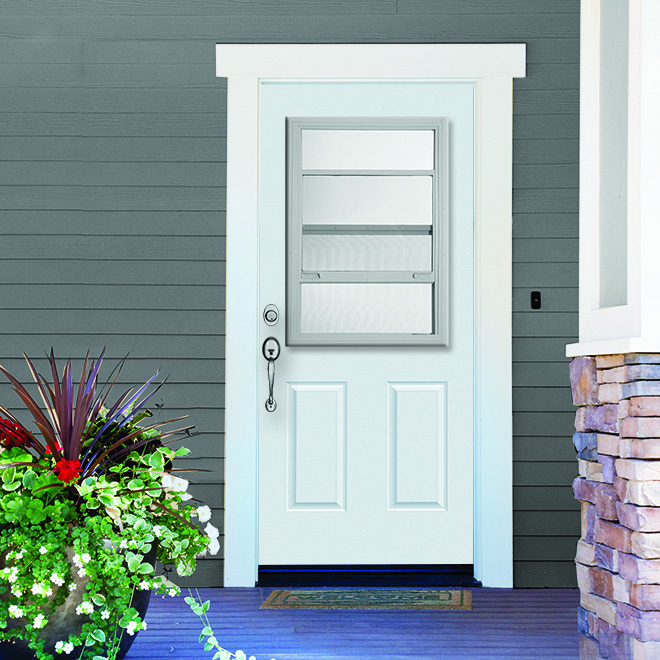 Front entrance of a home with blue door - RSL Doorglass